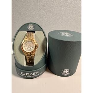 Citizen Men’s Eco-Drive Alarm Chrono P. Calendar Gold Tone Bracelet Watch E811